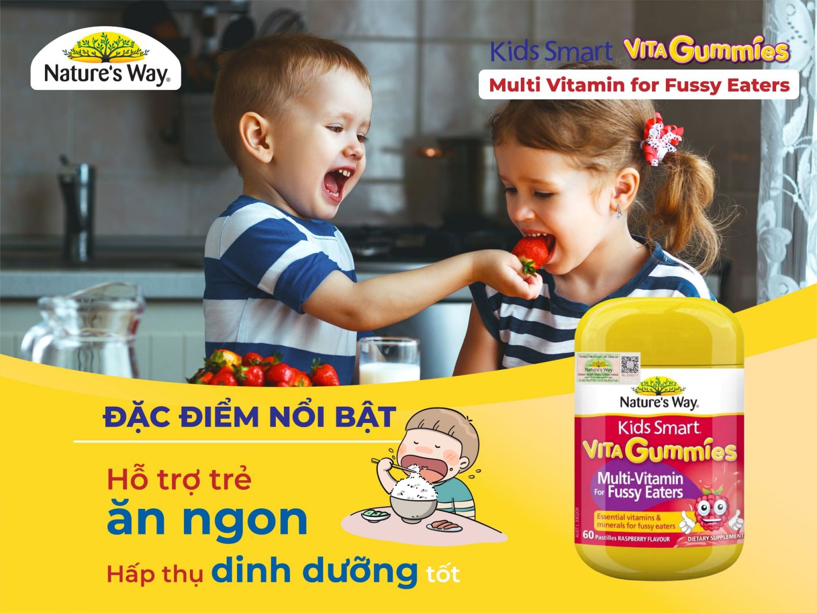 Vita Gummies Multi Vitamin For Fussy Eaters - Kích thích ăn ngon, hỗ trợ hệ tiêu hóa cho trẻ
