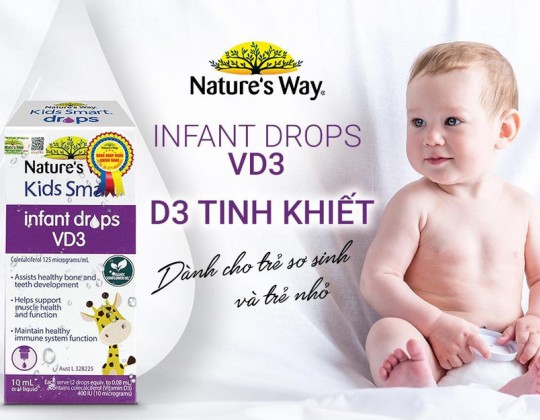 D3 cho trẻ sơ sinh – D3 tiêu chuẩn Organic từ Nature’s Way Australia
