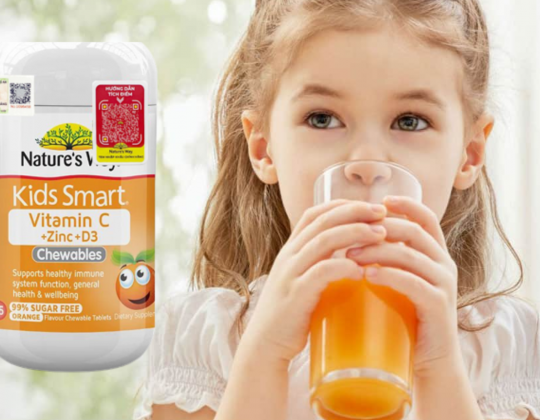 Kids Smart Vitamin C + Zinc + D3 - Viên nhai thơm ngon bổ sung Vitamin C và Kẽm cho bé yêu