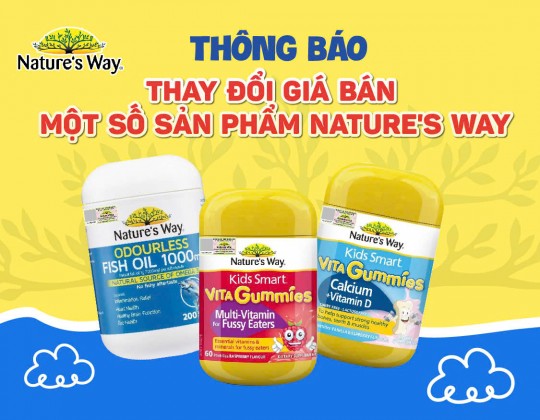 Thông báo: Nature’s Way Điều chỉnh giá bán một số sản phẩm