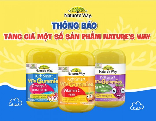 Thông báo: Điều chỉnh giá bán một số sản phẩm của Nature’s Way