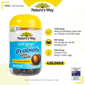 Nature's Way Kids Smart Probiotic Choc Balls - Kẹo lợi khuẩn vị Socola