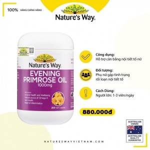 Nature's Way Evening Primrose Oil 1000Mg - Hỗ trợ da và nội tiết