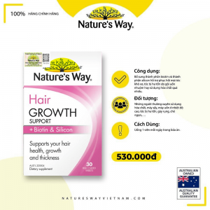 Nature’s Way Hair Growth Support + Biotin & Silicon – Tăng cường sức khỏe mái tóc