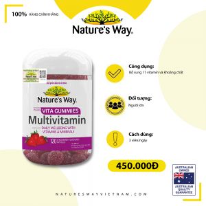 Nature’s Way Vita Gummies Multivitamin – Bổ sung vitamin và khoáng chất thiết yếu cho cơ thể
