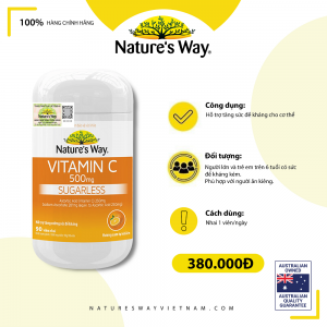 Nature’s Way Vitamin C 500mg – Bổ sung vitamin C hàm lượng cao giúp tăng đề kháng