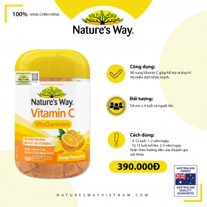 Nature's way Vitamin C Vita Gummies – Bổ sung vitamin C tăng cường và duy trì sức đề kháng