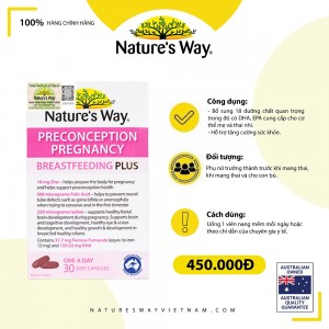 Nature's Way PreConception Pregnancy Breastfeeding Plus - Bổ sung vitamin tổng hợp cho bà bầu