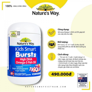 Nature's Way Kids Smart Omega-3 Fish Oil Trio - Bổ sung Omega 3 cho bé