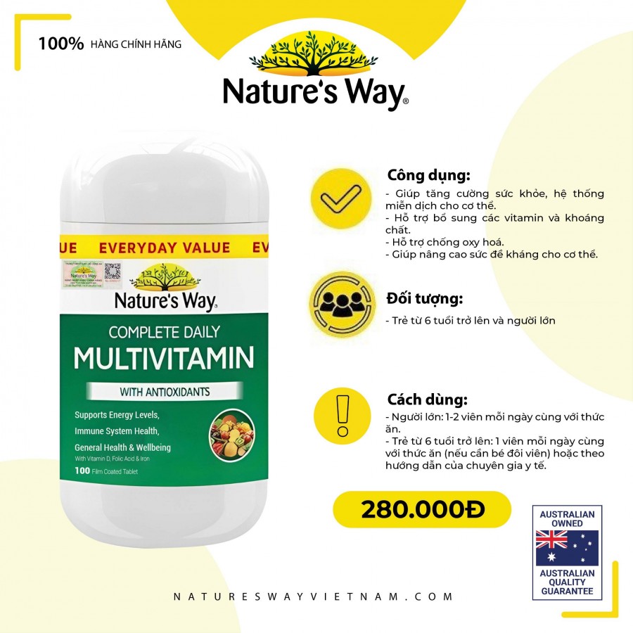 Nature’s Way Complete Daily Multivitamin - Bổ sung Vitamin và khoáng chất