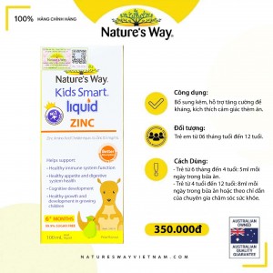 Nature’s Way Kids Smart Liquid ZinC – Bổ sung kẽm nước cho bé
