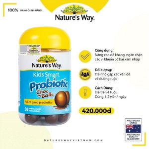 Nature's Way Kids Smart Probiotic Choc Balls - Kẹo lợi khuẩn vị Socola