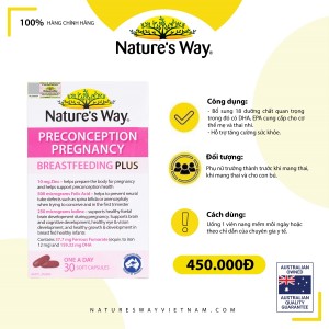 Nature's Way PreConception Pregnancy Breastfeeding Plus - Bổ sung vitamin tổng hợp cho bà bầu