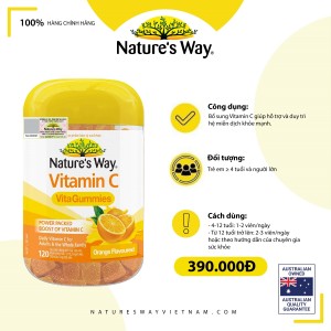 Nature's way Vitamin C Vita Gummies – Bổ sung vitamin C tăng cường và duy trì sức đề kháng