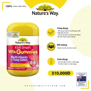 Vita Gummies Multi Vitamin For Fussy Eaters - Kích thích ăn ngon, hỗ trợ hệ tiêu hóa cho trẻ