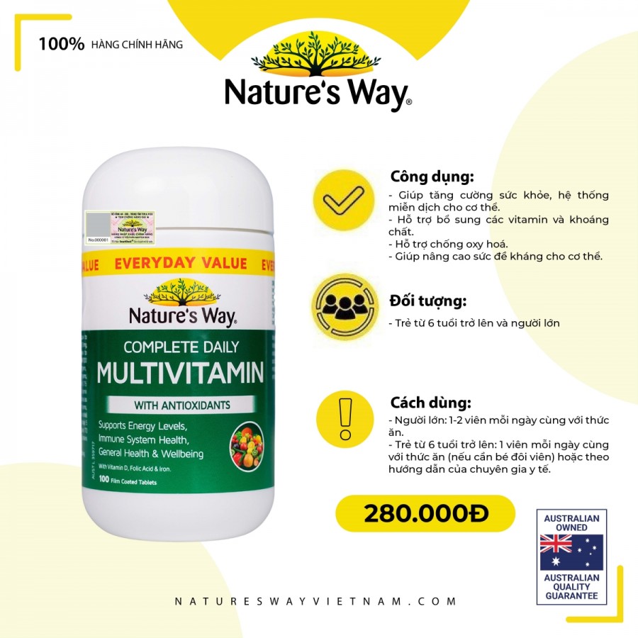 Nature’s Way Complete Daily Multivitamin - Bổ sung Vitamin và khoáng chất