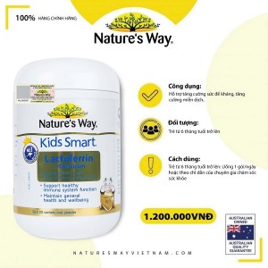 Nature’s Way Kids Smart Lactoferrin + Colostrum – Hỗ trợ tăng cường đề kháng, miễn dịch cho bé