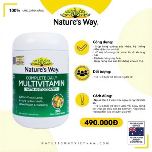 Nature’s Way Complete Daily Multivitamin - Bổ sung Vitamin và khoáng chất (200 viên)