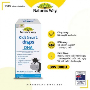 Nature's Way Kids Smart Drops DHA cho bé hỗ trợ phát triển não bộ, thị lực