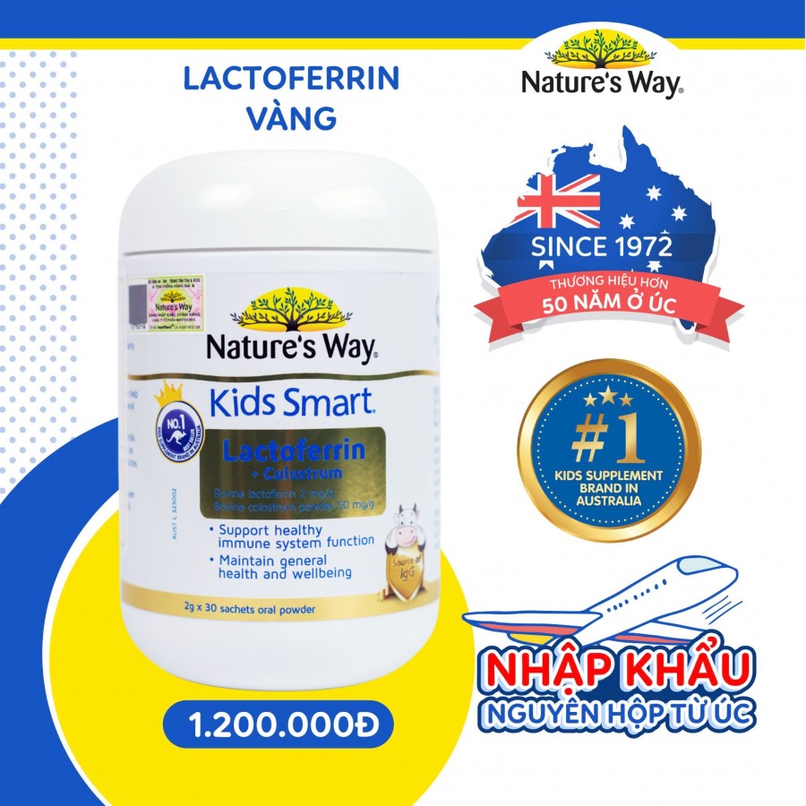 Nature’s Way Kids Smart Lactoferrin + Colostrum – Hỗ trợ tăng cường đề kháng cho bé