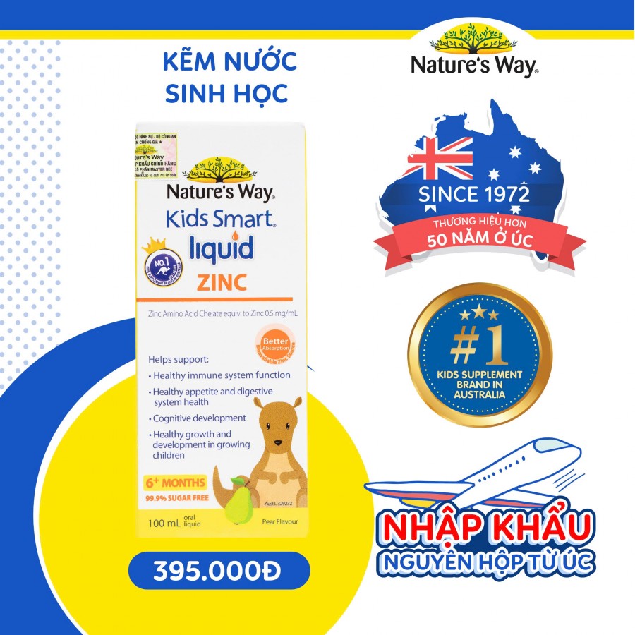 Nature’s Way Kids Smart Liquid ZinC – Bổ sung kẽm nước cho bé