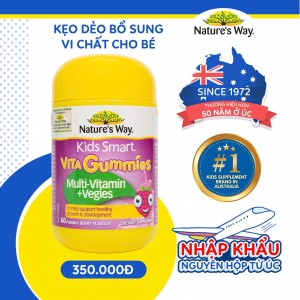 Nature's Way Kids Smart Vita Gummies Multi-vitamin+Vegies - Vitamin từ rau củ hỗ trợ bé tăng trưởng và phát triển