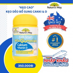Nature's Way Vita Gummies Calcium + Vitamin D – Kẹo canxi cho bé