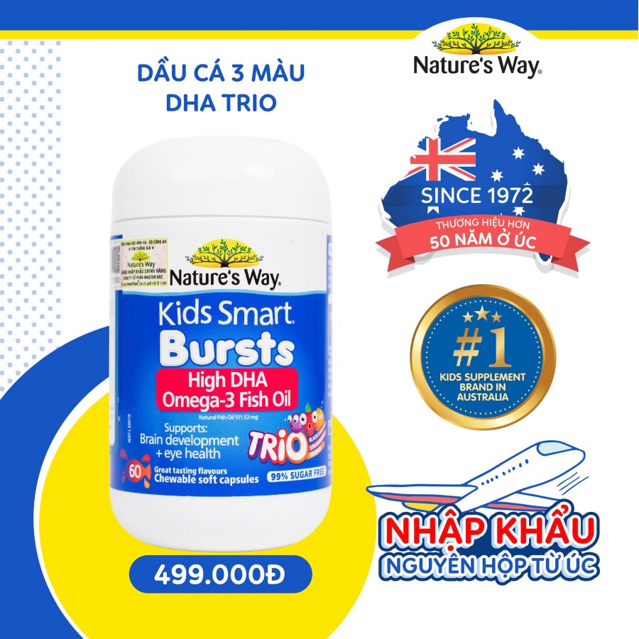 Nature's Way Omega-3 Fish Oil Trio - Hỗ trợ bổ sung Omega 3 cho bé