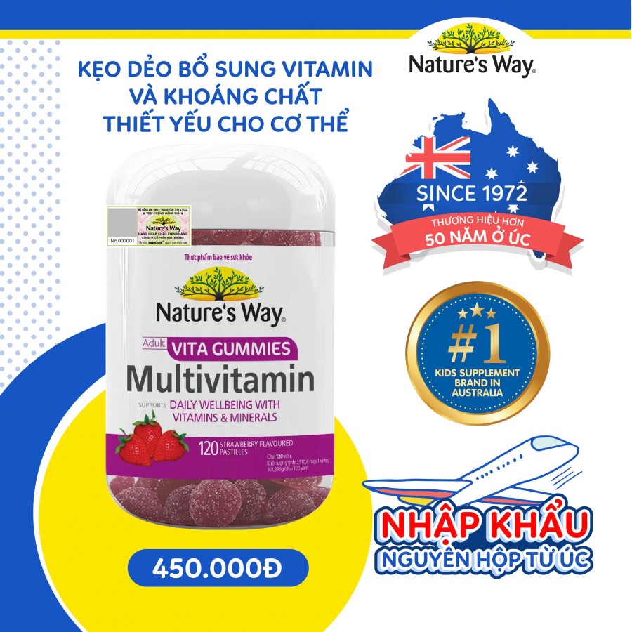 Nature’s Way Vita Gummies Multivitamin – Bổ sung vitamin và khoáng chất thiết yếu cho cơ thể