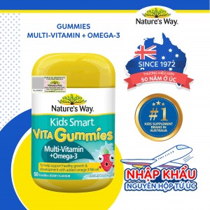 Nature’s Way Kids Smart Vita Gummies Multi-Vitamin + Omega-3 - Bổ sung các vi chất cần thiết và Omega-3