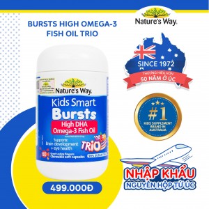 Nature's Way Kisds Smart Bursts High Omega-3 Fish Oil - Hỗ trợ tốt cho não bộ và mắt