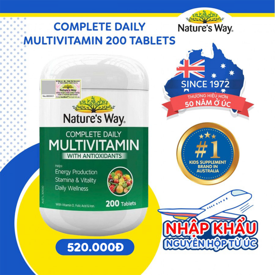 Nature’s Way Complete Daily Multivitamin - Bổ sung Vitamin và khoáng chất (200 viên)