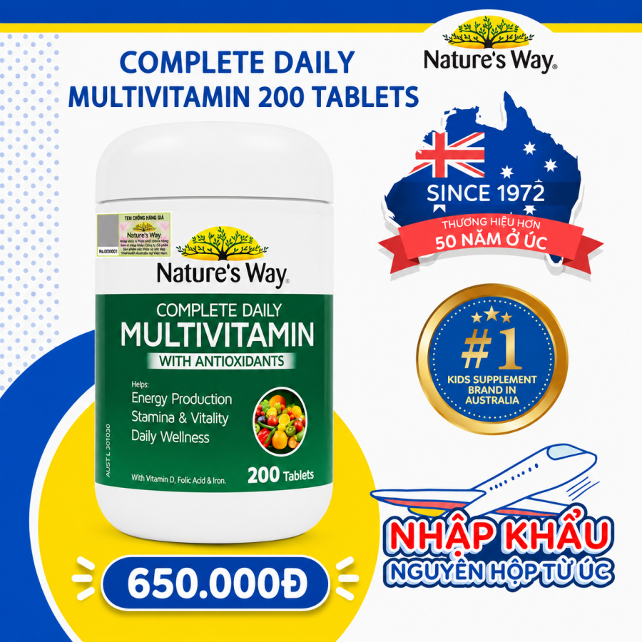 Nature’s Way Complete Daily Multivitamin - Bổ sung Vitamin và khoáng chất (200 viên)