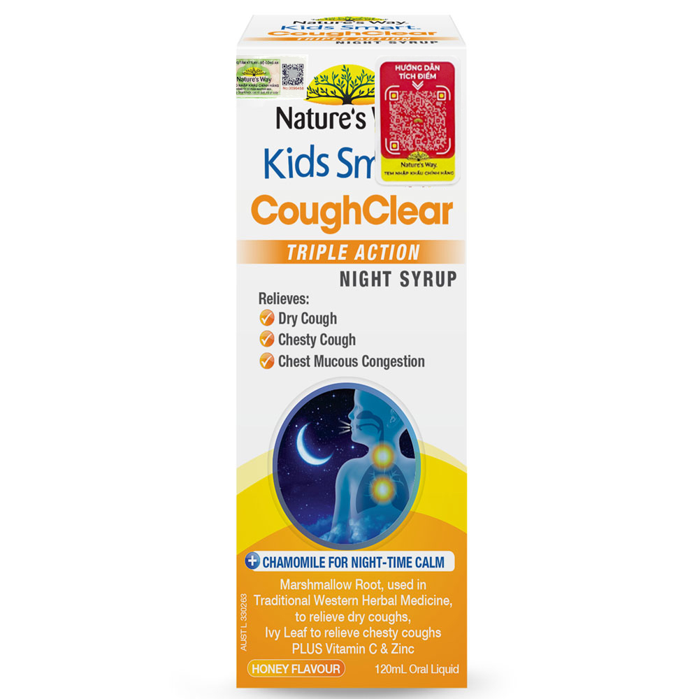 NATURE’S WAY KIDS SMART COUGH CLEAR TRIPLE ACTION NIGHT SYRUP