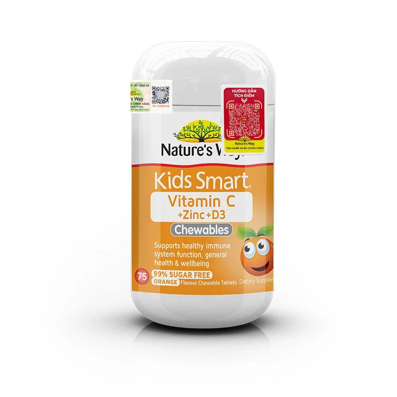 Nature’s Way Kids Smart Vitamin C + Zinc + D3 Chewable Tablets