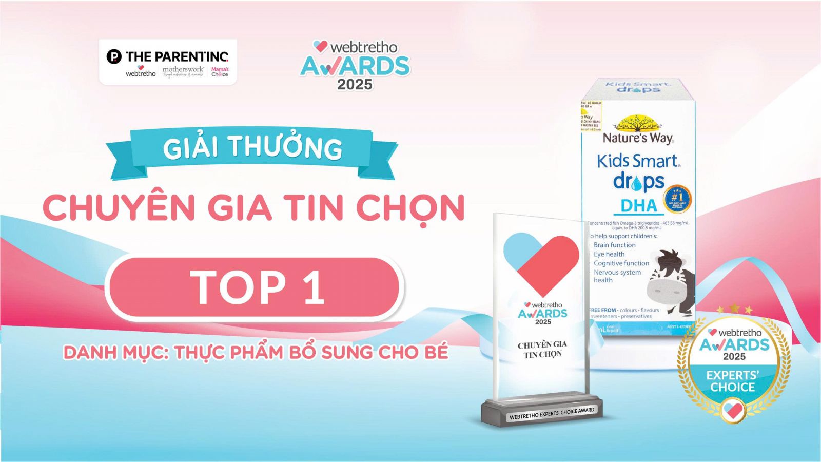 Hai sản phẩm DHA của Nature’s Way được vinh danh tại Webtretho Awards 2025