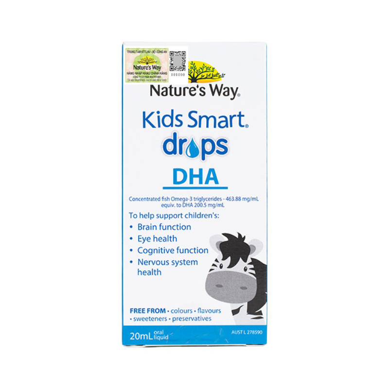 Nature's Way Kids Smart Drops DHA là sản phẩm bổ sung DHA dạng giọt cho bé từ 2 tuần tuổi trở lên