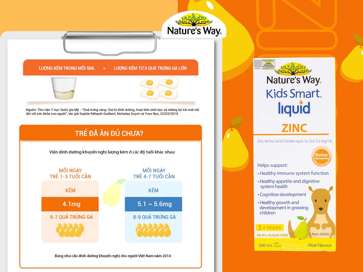 Nature’s Way Kids Smart Liquid ZinC – Bổ sung kẽm cho cơ thể