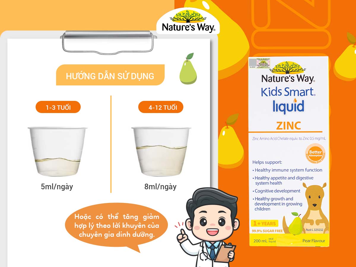 Nature’s Way Kids Smart Liquid ZinC – Bổ sung kẽm cho cơ thể