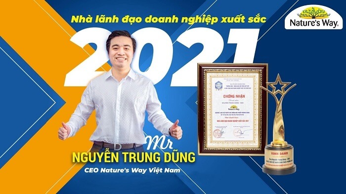 Ông Nguyễn Trung Dũng – CEO Nature's Way Việt Nam vinh danh là Nhà lãnh đạo doanh nghiệp xuất sắc năm 2021