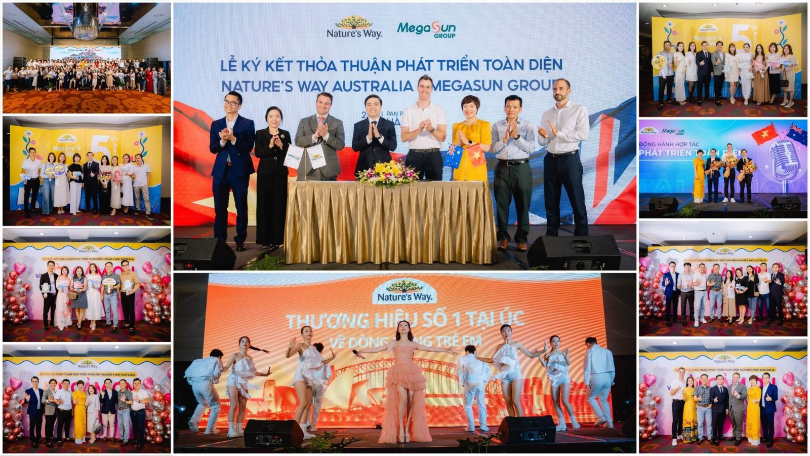 Hòa Minzy tham dự Lễ ký kết hợp tác phát triển toàn diện của Nature's Way Úc và Megasun Group