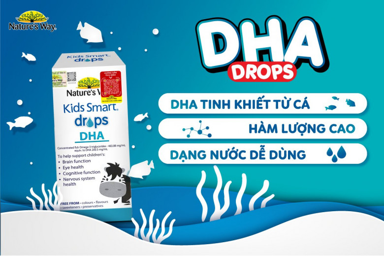  Nature’s Way Drops DHA bổ sung DHA tinh khiết, hàm lượng cao và dễ dùng cho bé