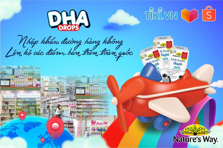  Nature’s Way Drops DHA được nhập khẩu chính hãng về Việt Nam bằng đường hàng không và đã được bán trên toàn quốc