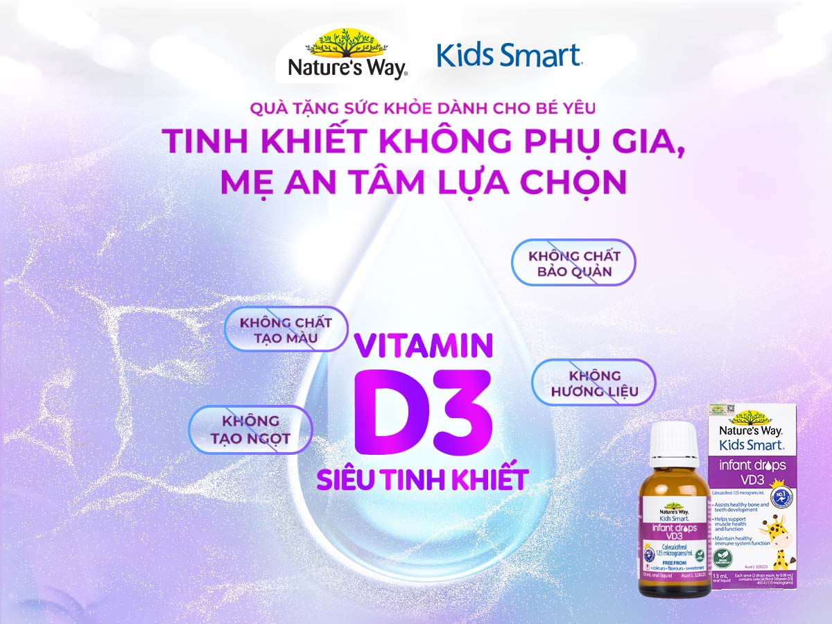 Nature's Way Kids Smart Infant Drops VD3 - Bổ sung vitamin D3 cho bé