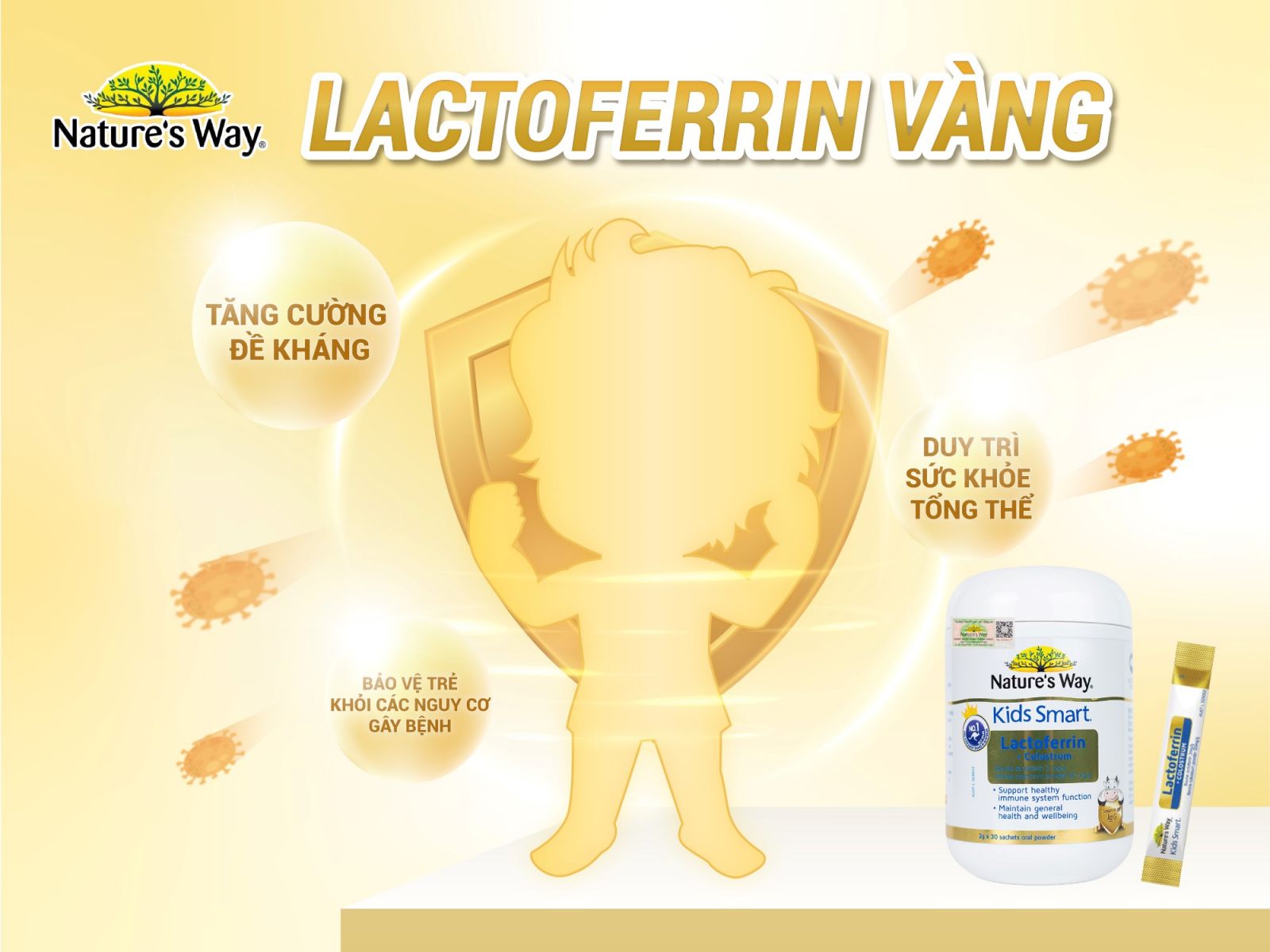 Nature’s Way Kids Smart Lactoferrin + Colostrum – Hỗ trợ tăng cường đề kháng, miễn dịch cho bé