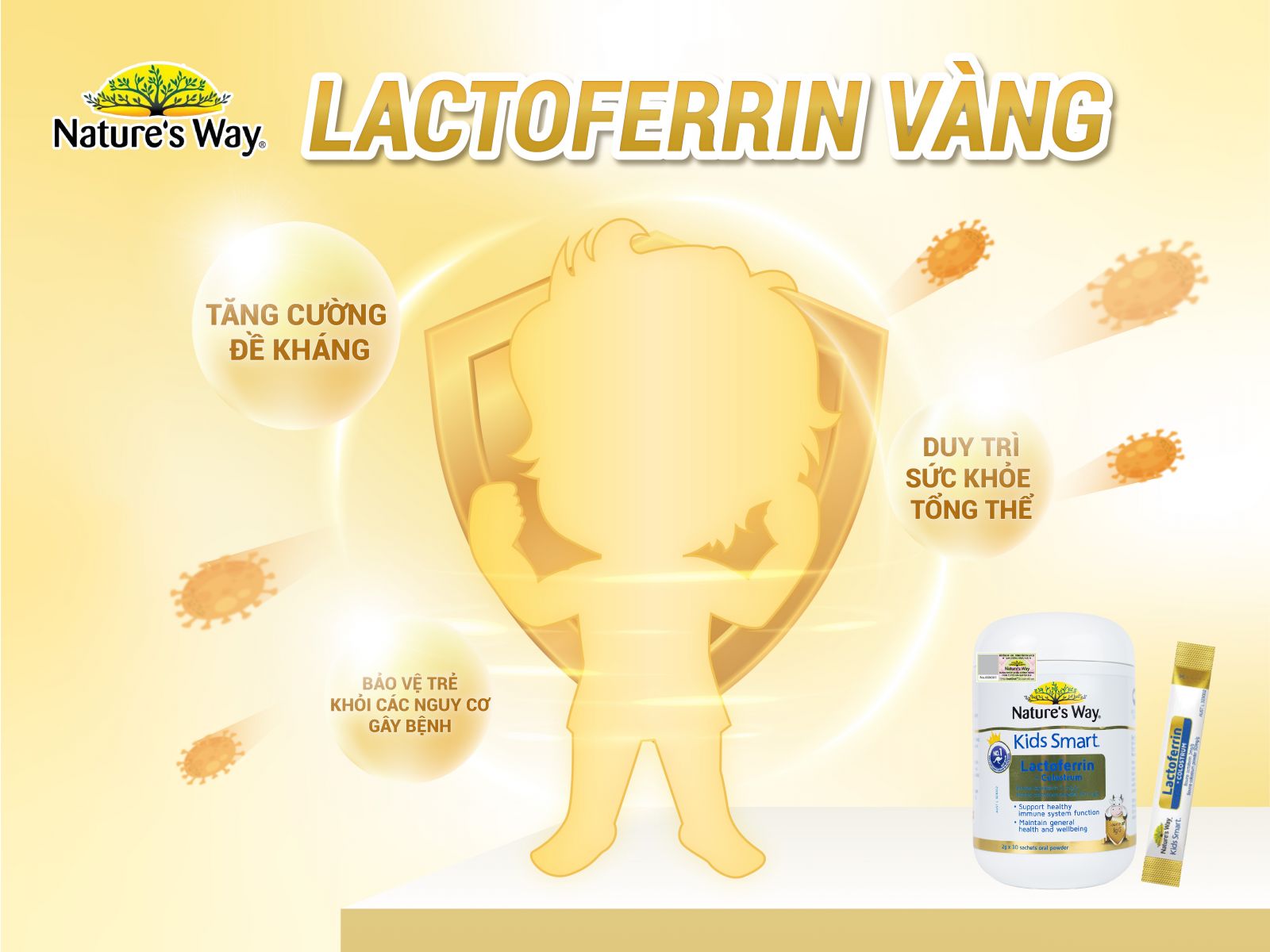 Nature’s Way Kids Smart Lactoferrin + Colostrum – Hỗ trợ tăng cường đề kháng, miễn dịch cho bé