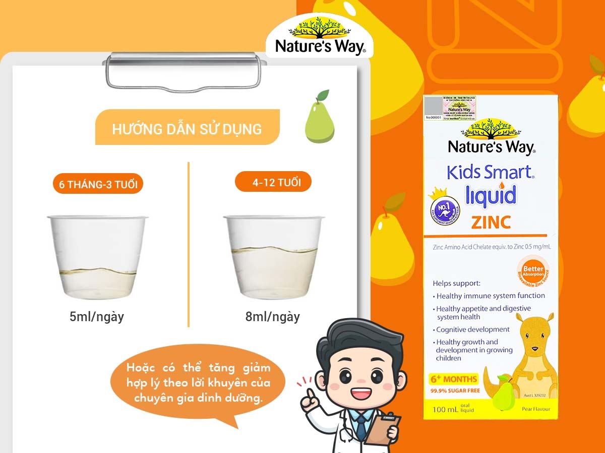 Nature’s Way Kids Smart Liquid ZinC – Bổ sung kẽm cho cơ thể