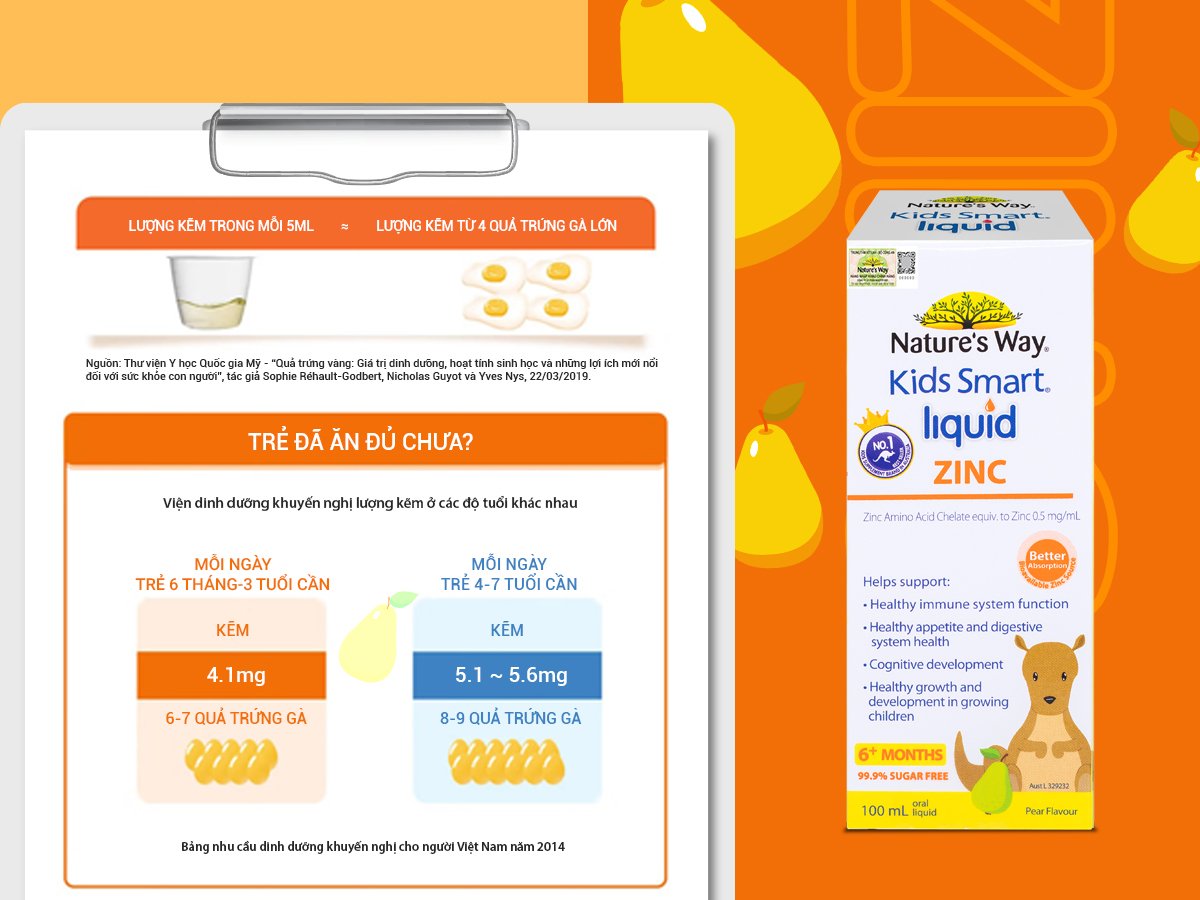 Nature’s Way Kids Smart Liquid ZinC – Bổ sung kẽm cho cơ thể