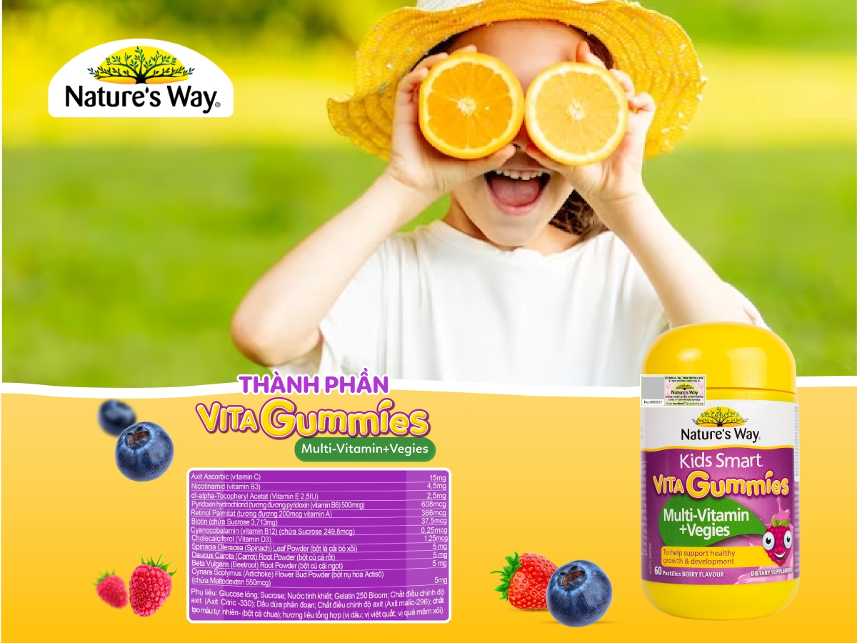 Nature's Way Kids Smart Vita Gummies Multi-vitamin+Vegies