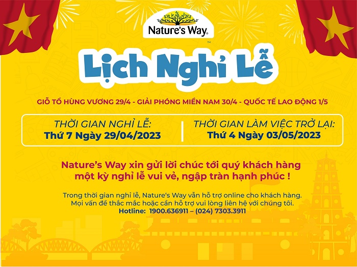 Thông báo nghỉ lễ Nature's Way